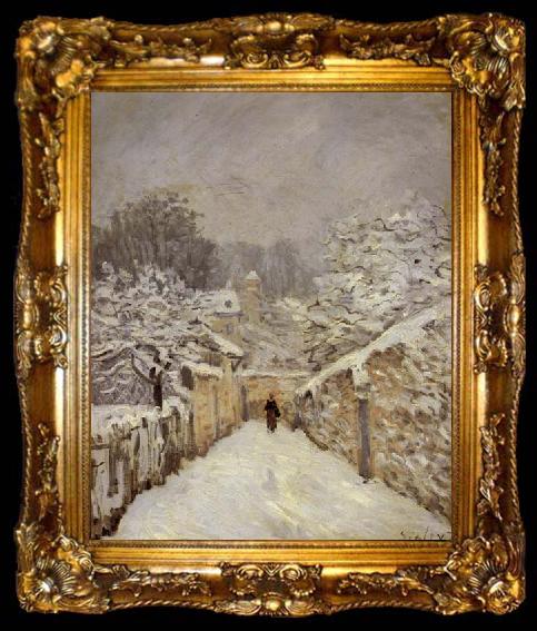 framed  Alfred Sisley Snow at Louveciennes, ta009-2